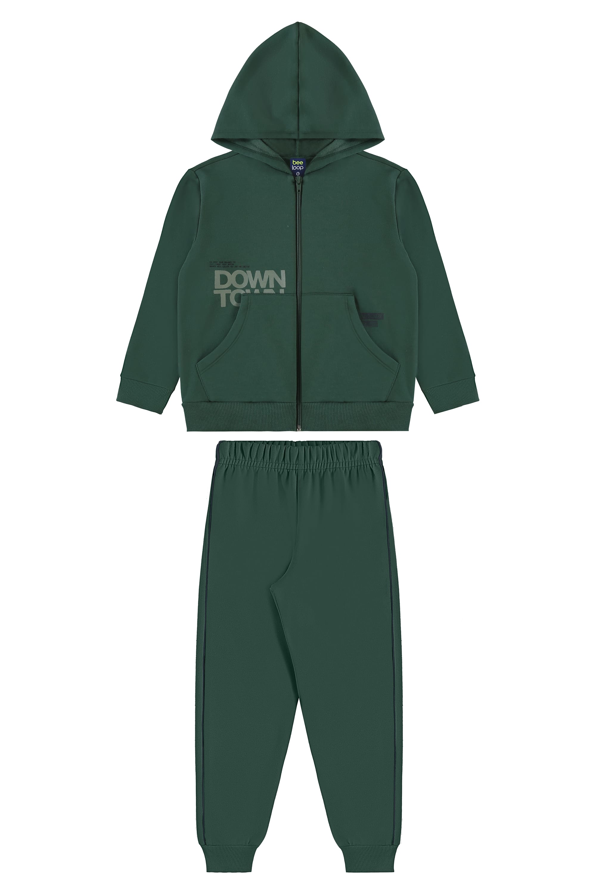 Conjunto Infantil Jaqueta Downtown e Calça em Moletom (Verde) Bee Loop