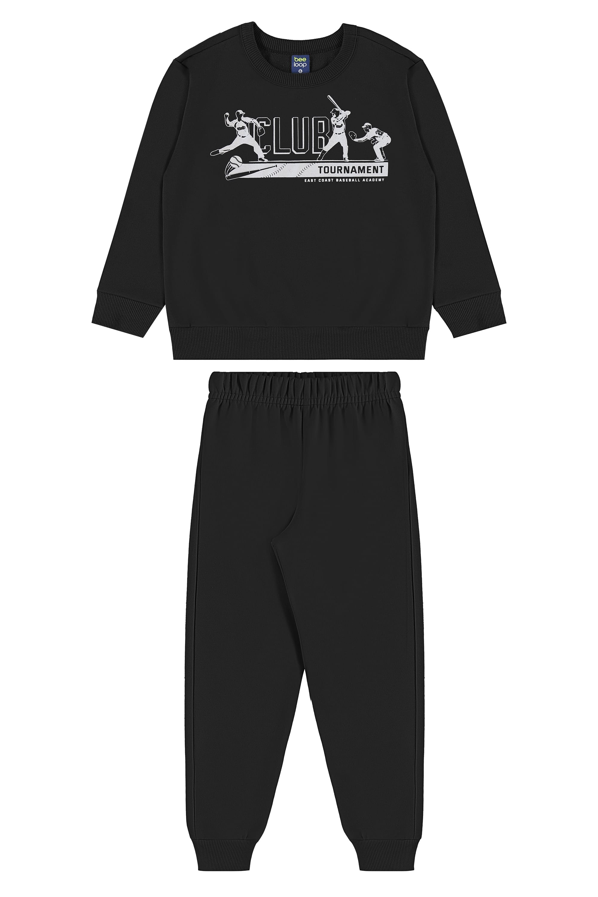 Conjunto Blusão Club Classic e Calça Infantil em Moletom (Preto) Bee Loop