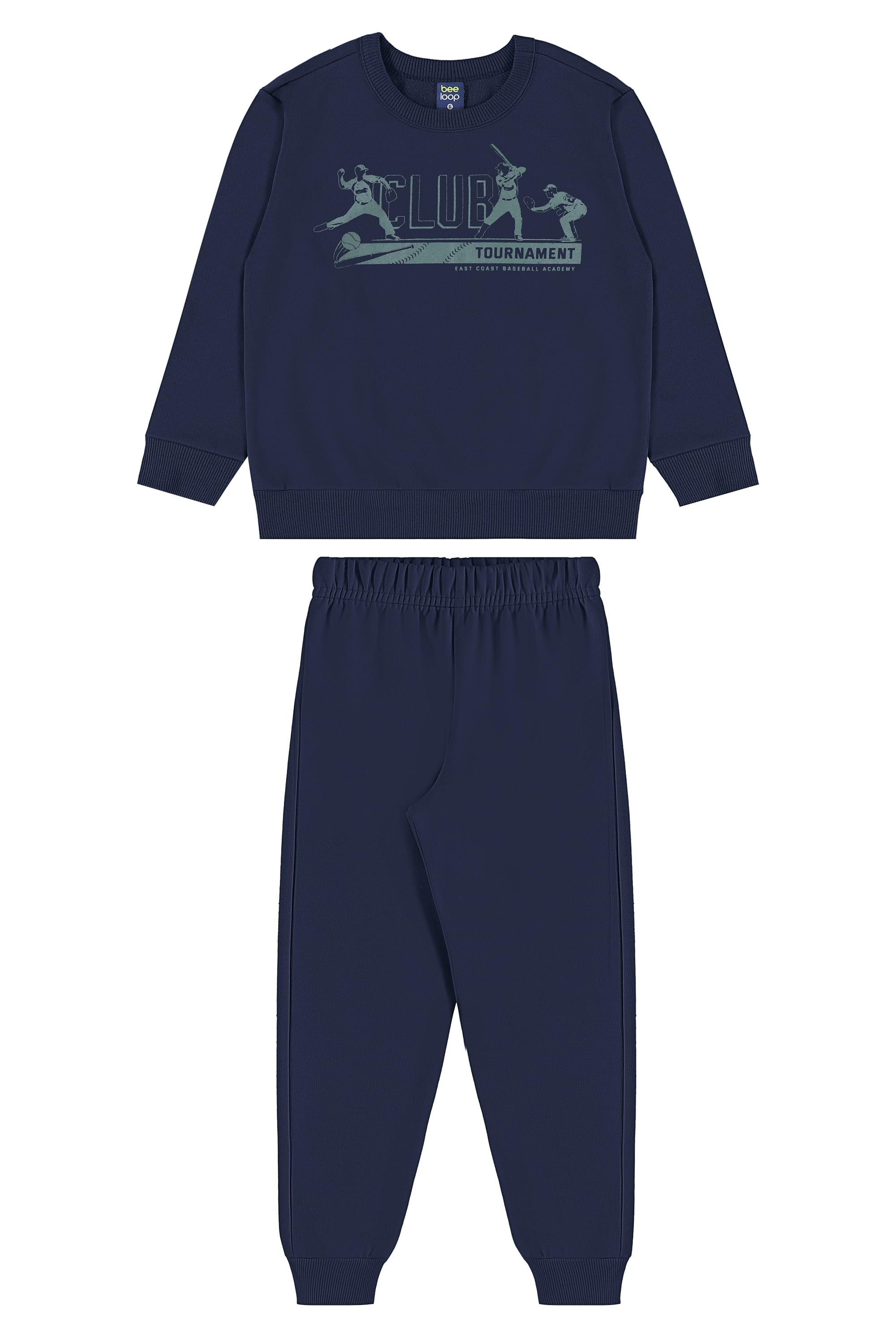 Conjunto Blusão Club Classic e Calça Infantil em Moletom (Azul) Bee Loop