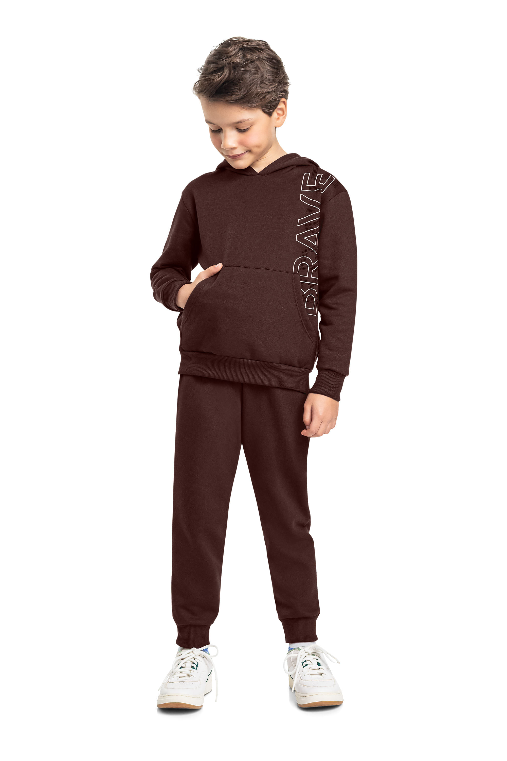 Conjunto para Menino com Blusão Brave e Calça (Marrom) Bee Loop