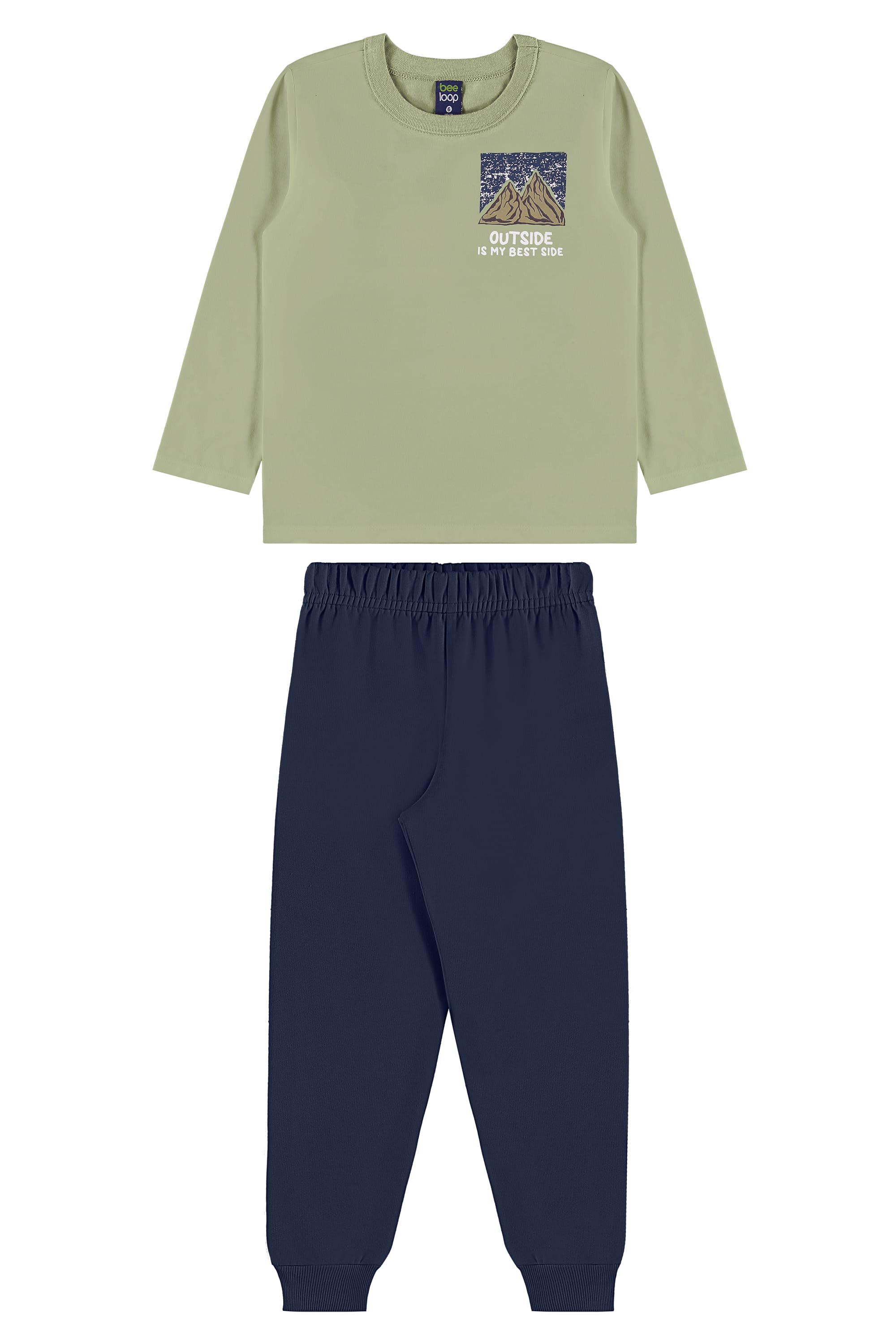 Conjunto Outside Infantil com Camiseta e Calça (Verde) Bee Loop