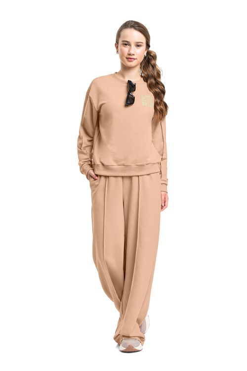 Conjunto Creator Juvenil Feminino com Blusão e Calça (Marrom) Gloss