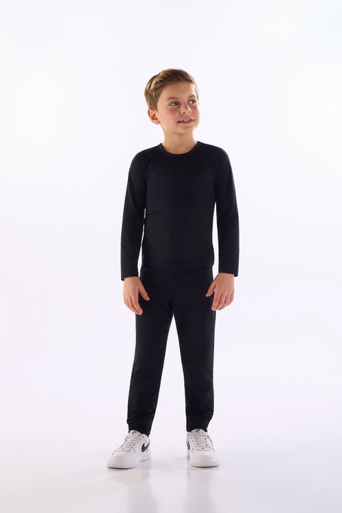 Camiseta Térmica Infantil Unissex (Preto) Quimby