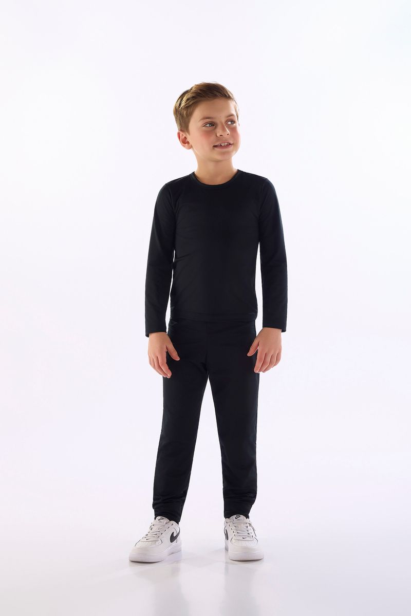 Camiseta Térmica Infantil Unissex (Preto) Quimby
