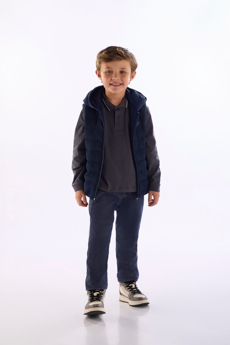 Colete para Menino em Poliéster Forrado (Azul Marinho) Quimby