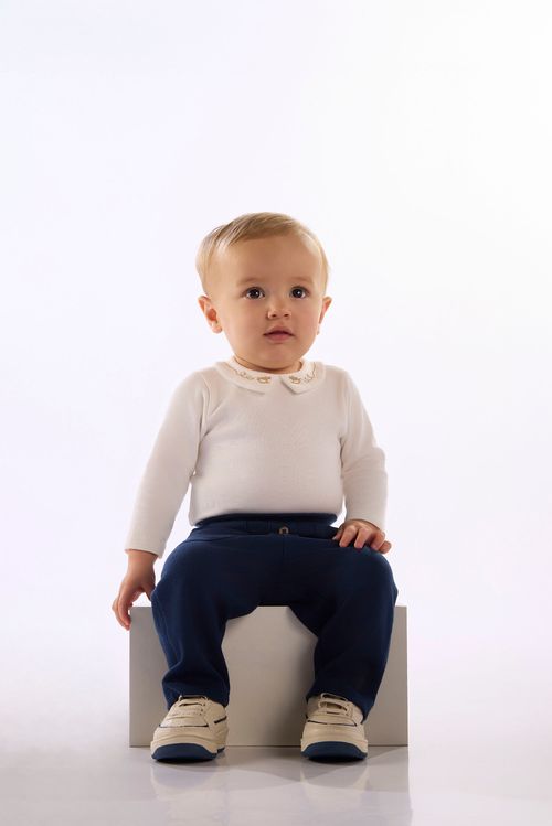 Calça Bebê Menino Em Malha Alfaiataria (Azul) Up Baby