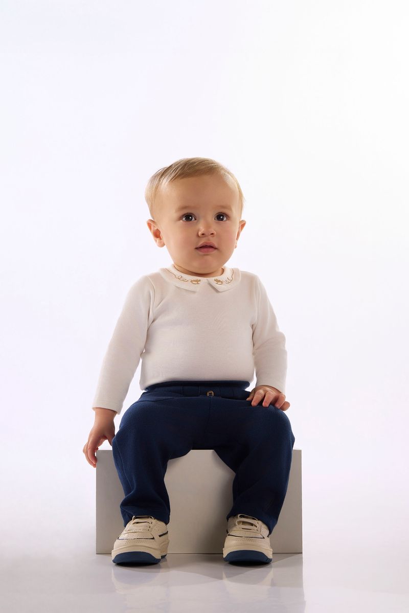Calça Bebê Menino Em Malha Alfaiataria (Azul) Up Baby