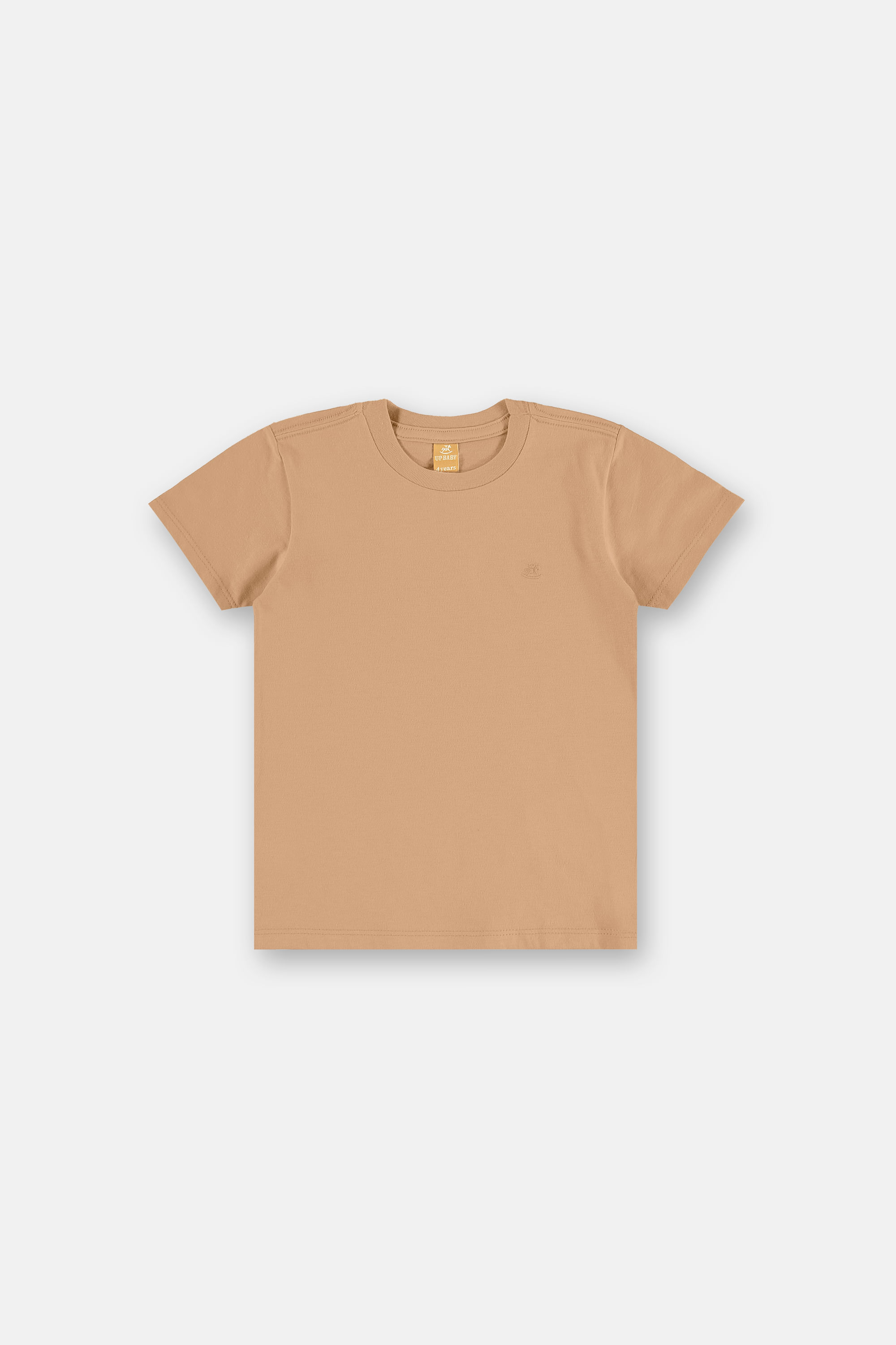 Camiseta Infantil Masculina Lisa Em Algodão (Marrom) Up Baby