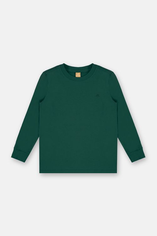 Camiseta Infantil De Meia Malha Manga Longa (Verde) Up Baby