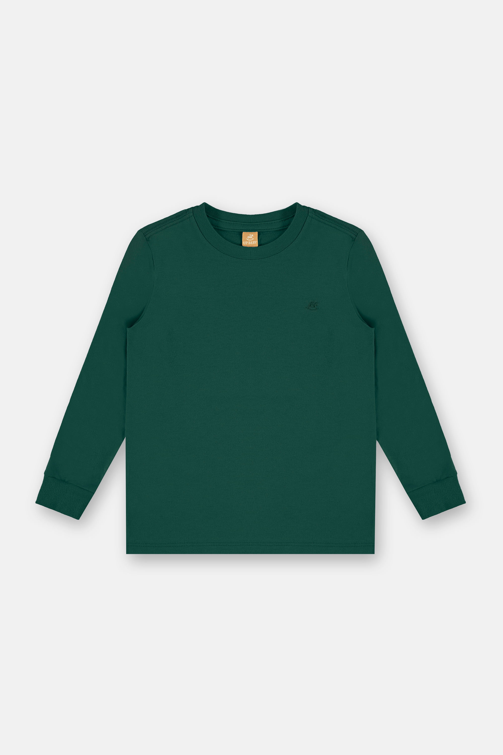 Camiseta Infantil De Meia Malha Manga Longa (Verde) Up Baby