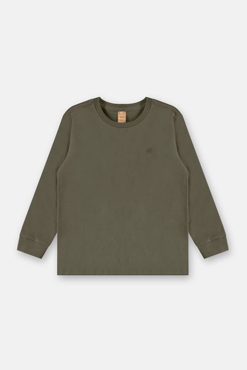 Camiseta Infantil De Meia Malha Manga Longa (Verde) Up Baby