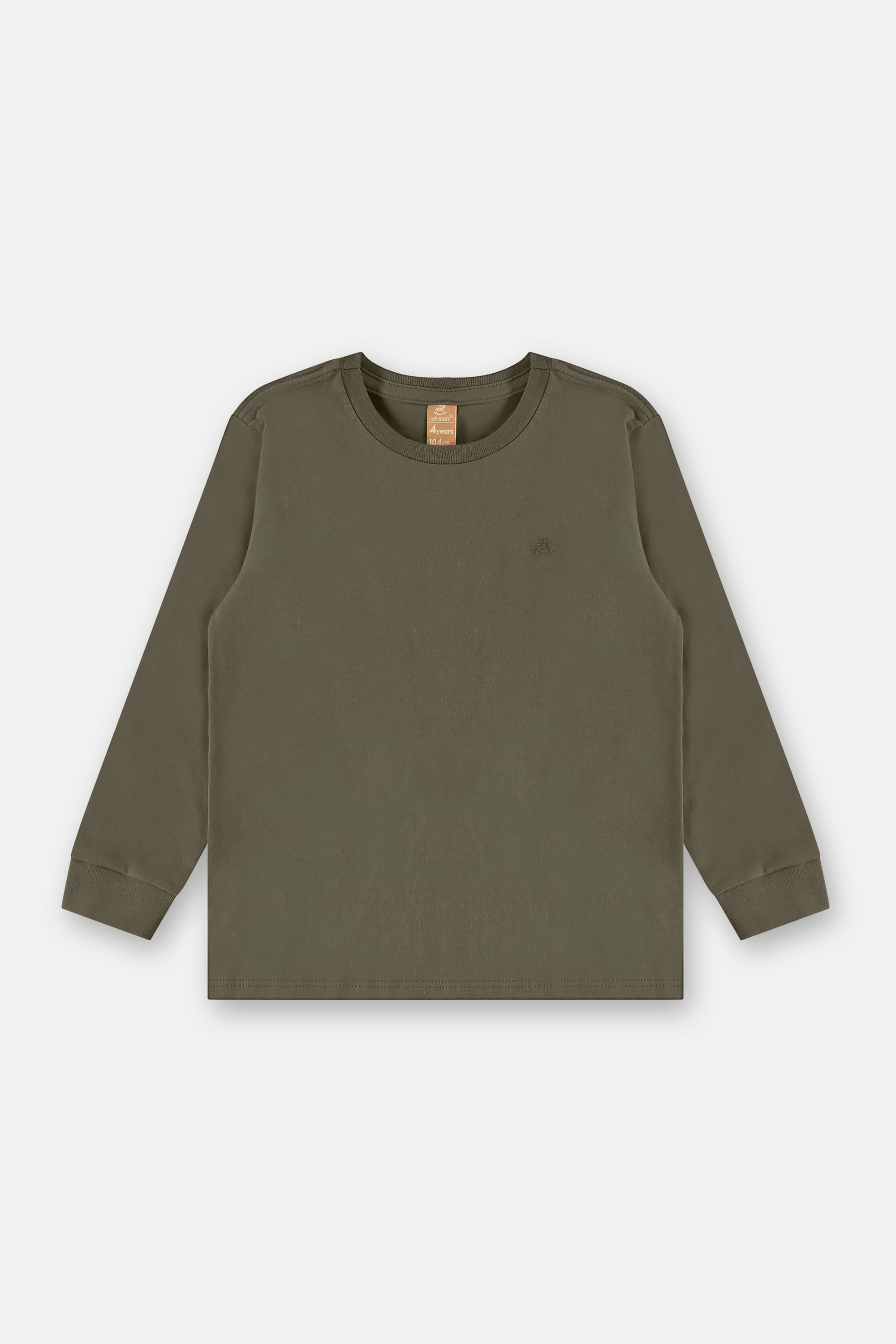Camiseta Infantil De Meia Malha Manga Longa (Verde) Up Baby