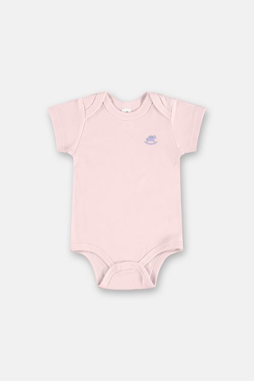 Body Manga Curta Unissex Para Bebê (Rosa Claro) Up Baby