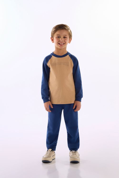 Conjunto Infantil Masculino Raglan Aventura (Marrom) Up Baby