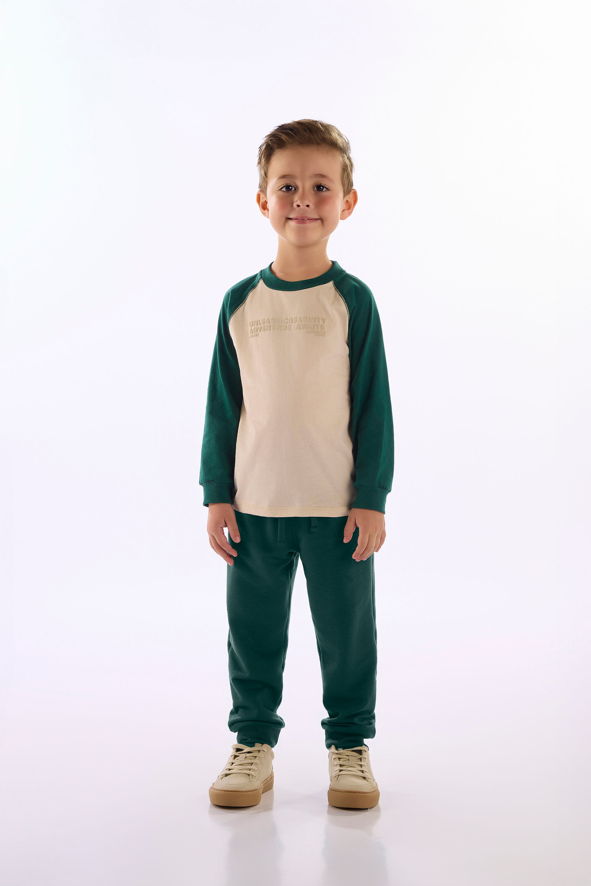 Conjunto Infantil Masculino Raglan Aventura (Bege) Up Baby