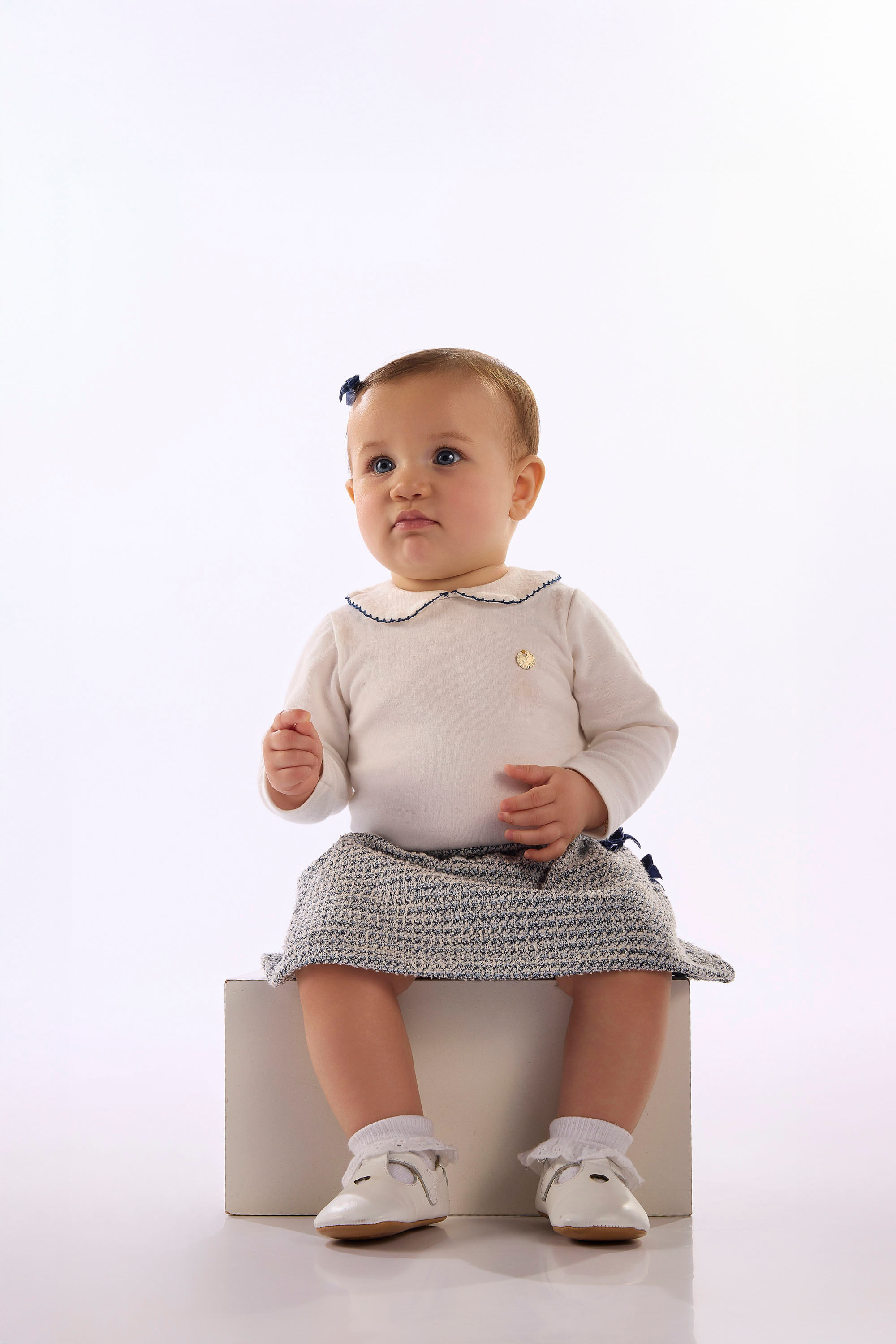 Conjunto Para Bebê Com Body E Saia Em Malha Tweed (Rosa) Up Baby