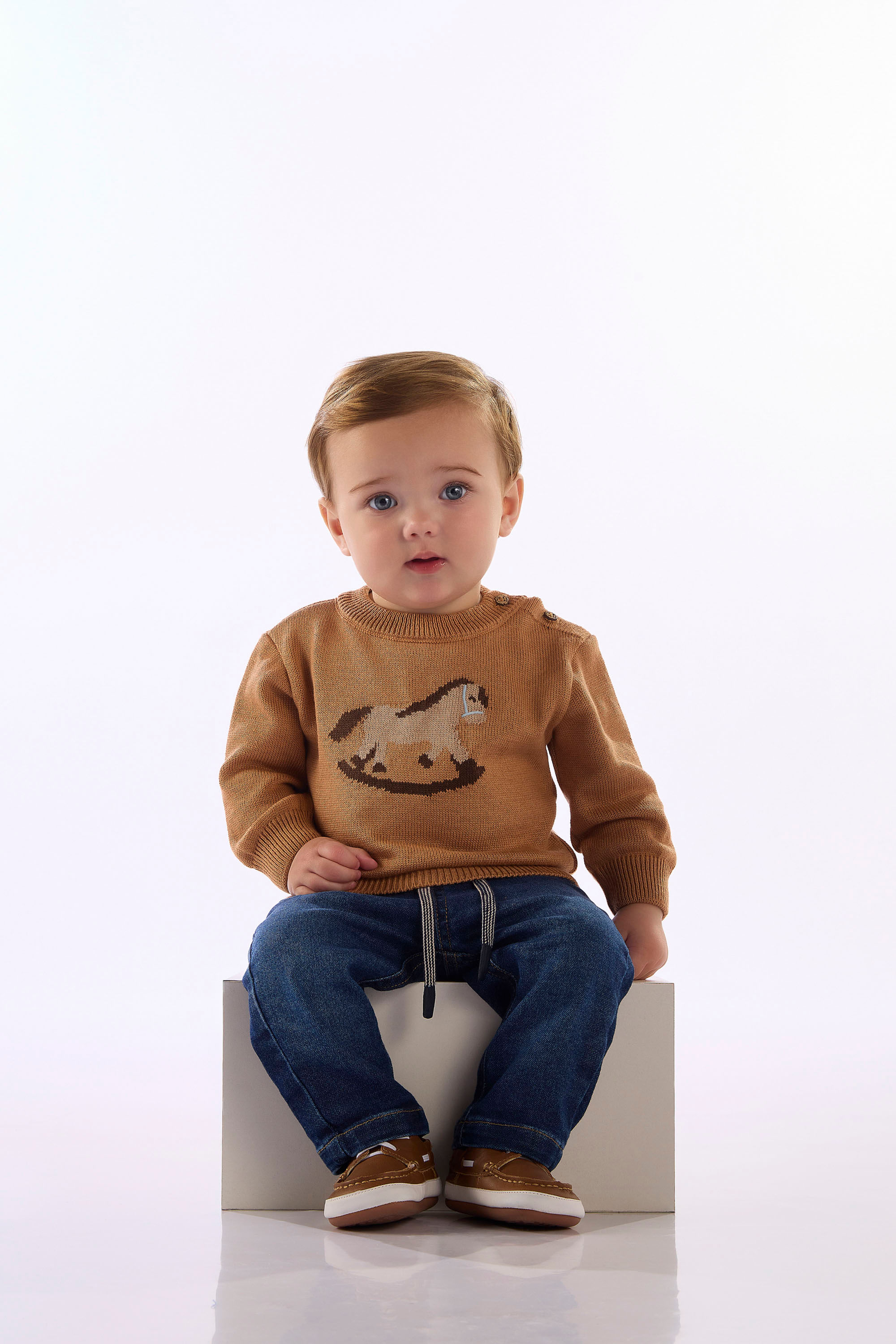 Tricot Bebê Com Estampa Cavalinho (Bege) Up Baby