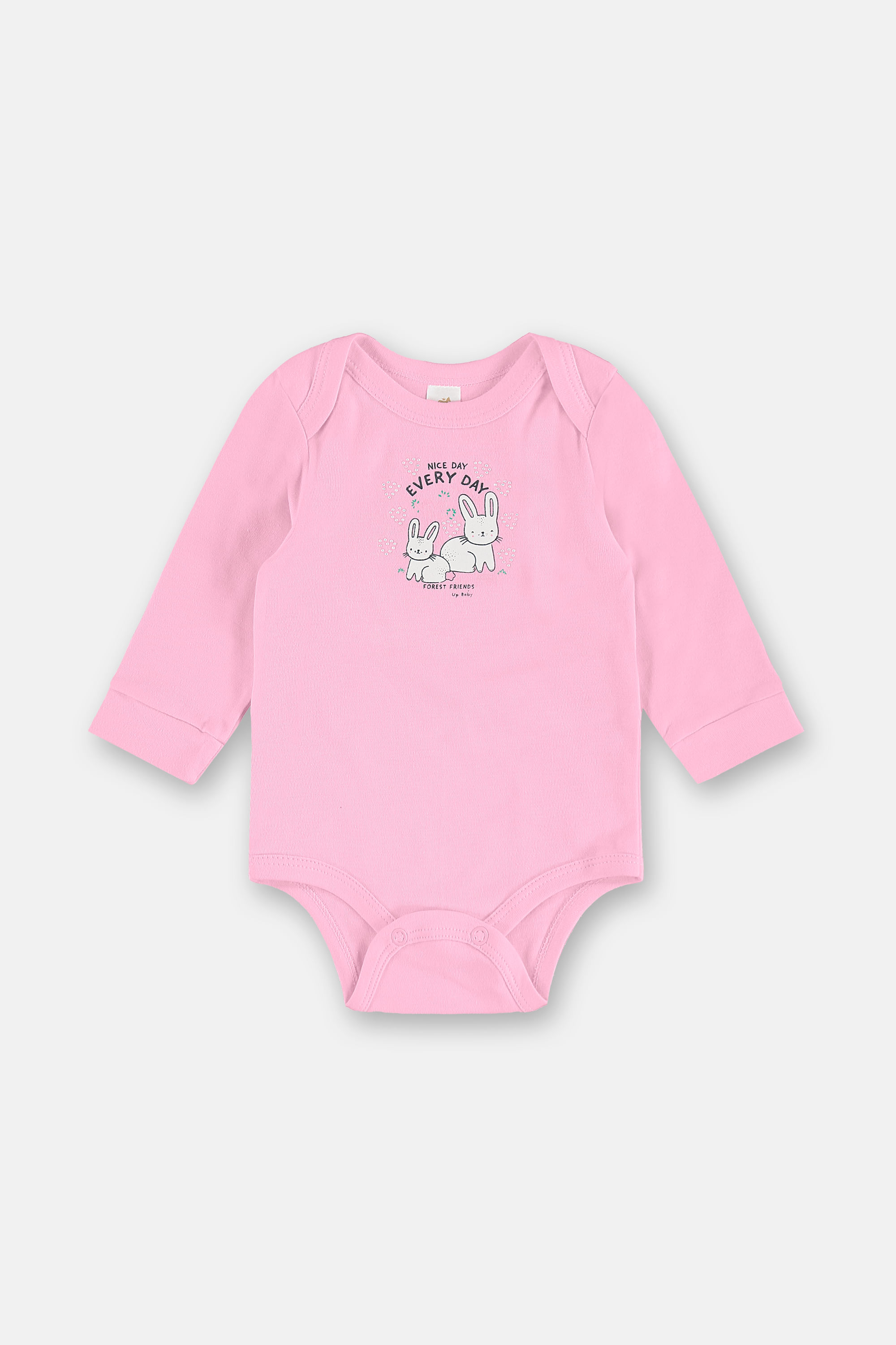 Body Para Menina Bebê Manga Longa (Rosa) Up Baby