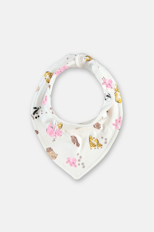 Babador Bandana Bebê Menina Em Suedine Estampado (Multicolor) Up Baby