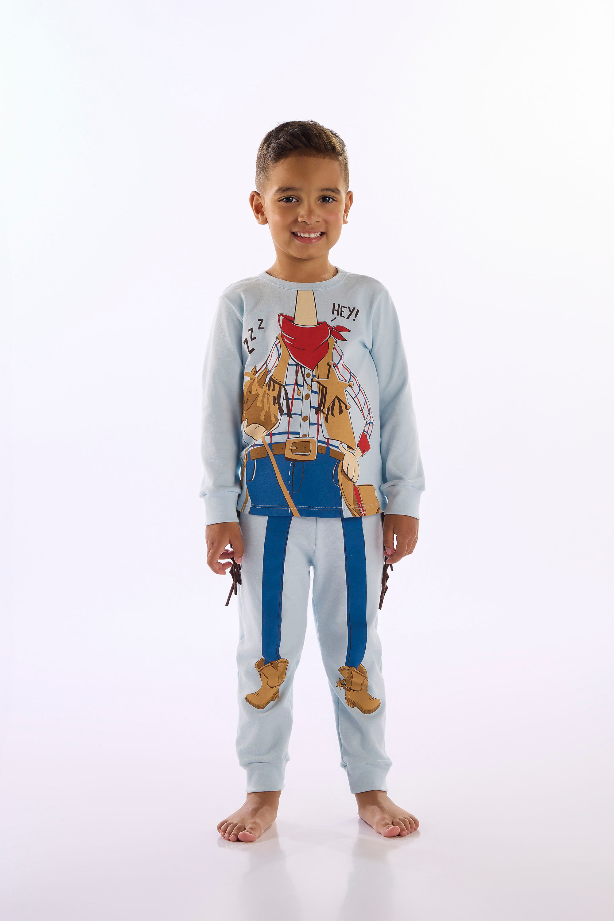 Pijama Infantil Longo Em Suedine Premium (Azul) Up Baby