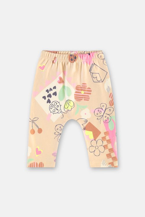 Calça Para Bebê Menina Em Malha Peluciada (Amarelo) Up Baby