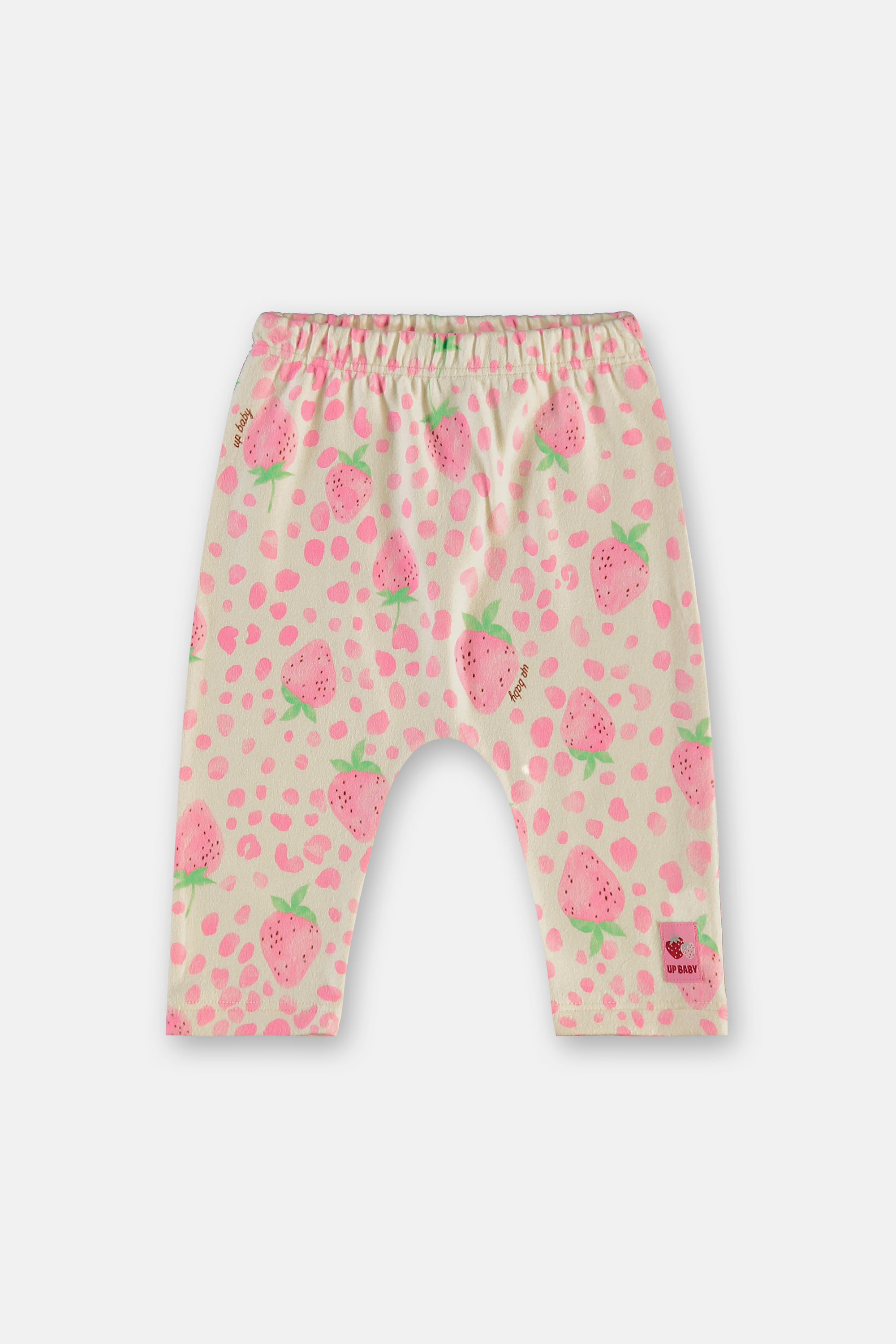 Calça Para Bebê Menina Em Malha Peluciada (Off White) Up Baby