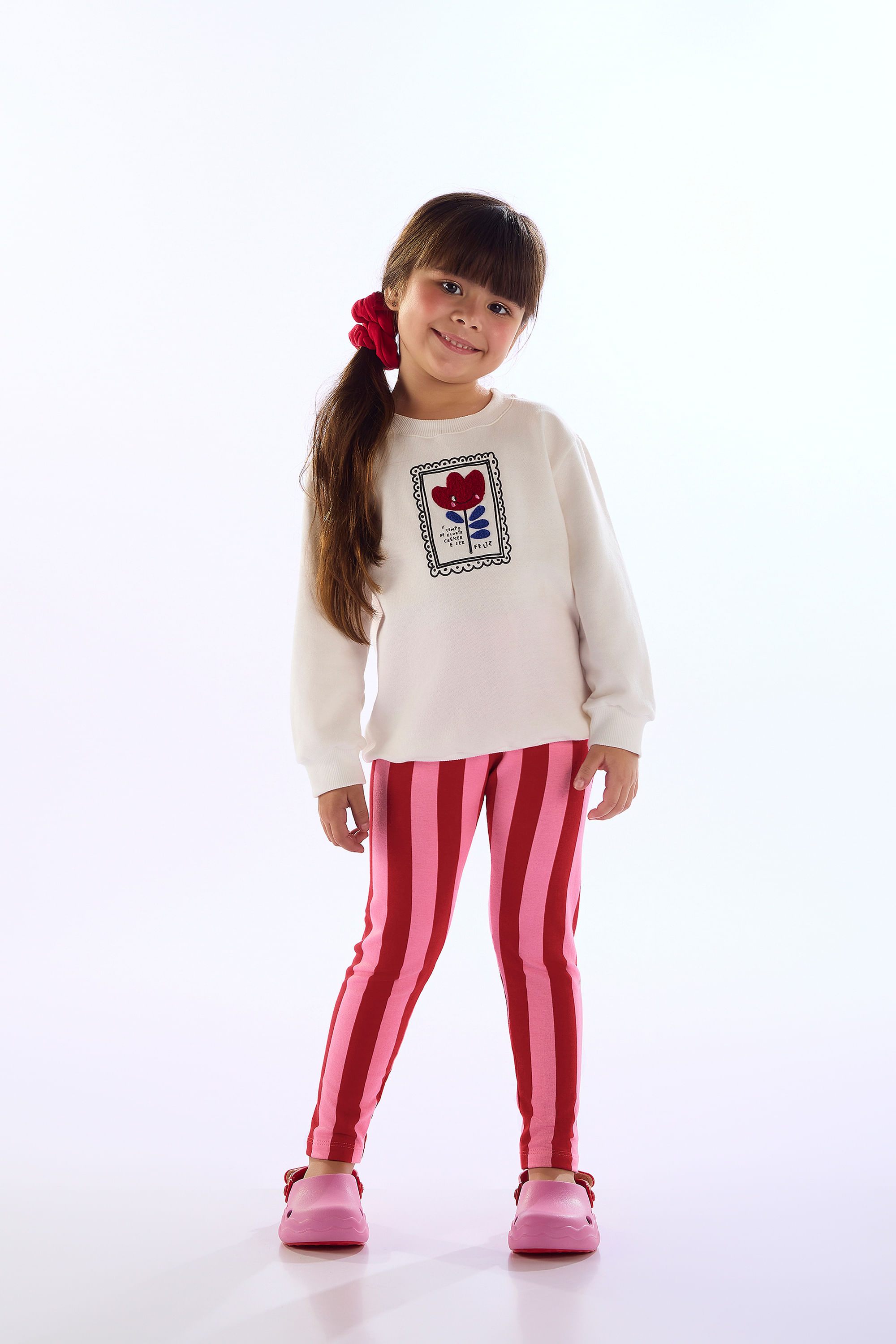Conjunto Tulipa Infantil com Blusão e Calça (Off White) Três e Já