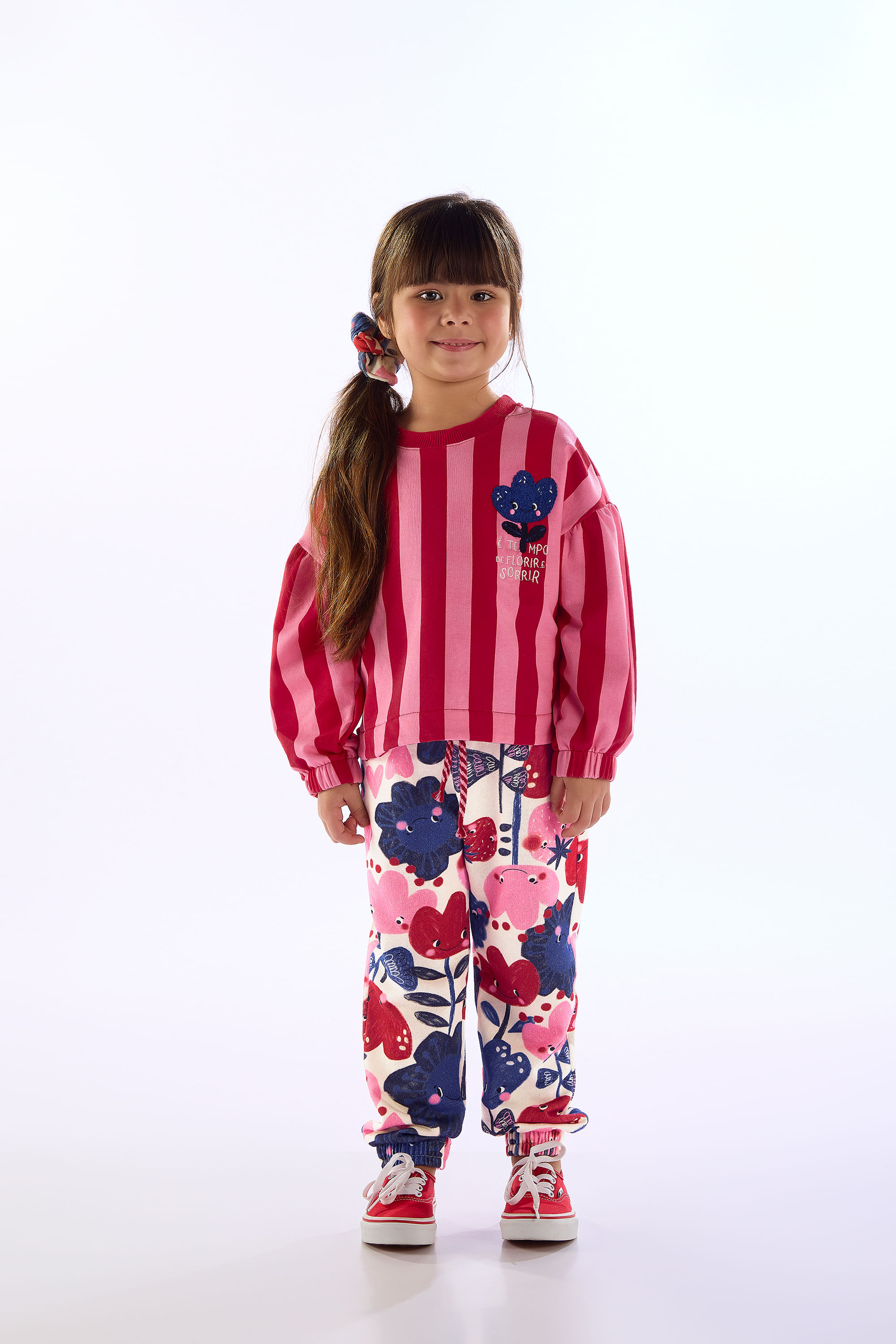 Conjunto Tulipa Infantil Feminino de Inverno (Rosa) Três e Já