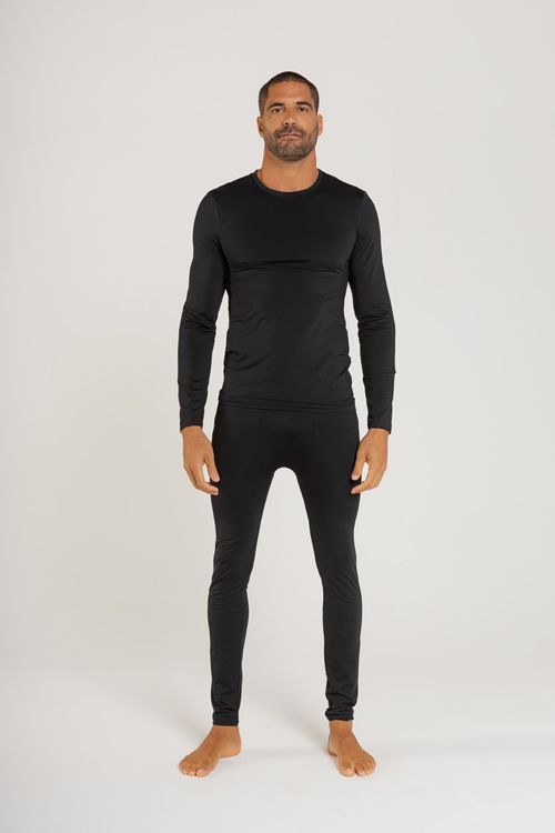 Camiseta Masculina em Malha Térmica (Preto) Just Basic
