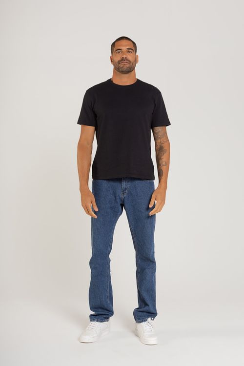 Camiseta Masculina em Malha Texturizada (Preto) Just Basic