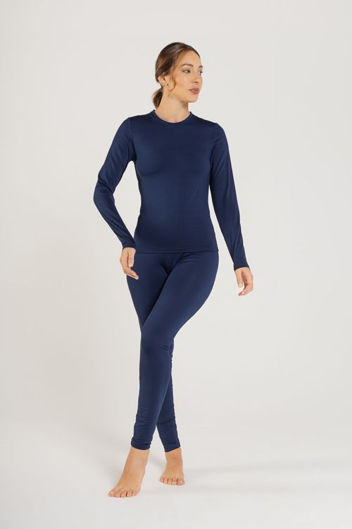 Blusa Feminina em Malha Térmica (Azul Marinho) Just Basic