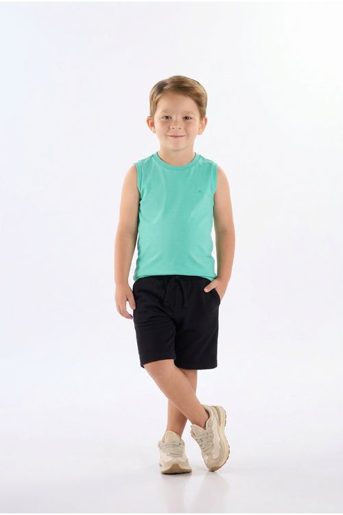Regata Infantil Masculina em Algodão Básico (Verde) Up Baby