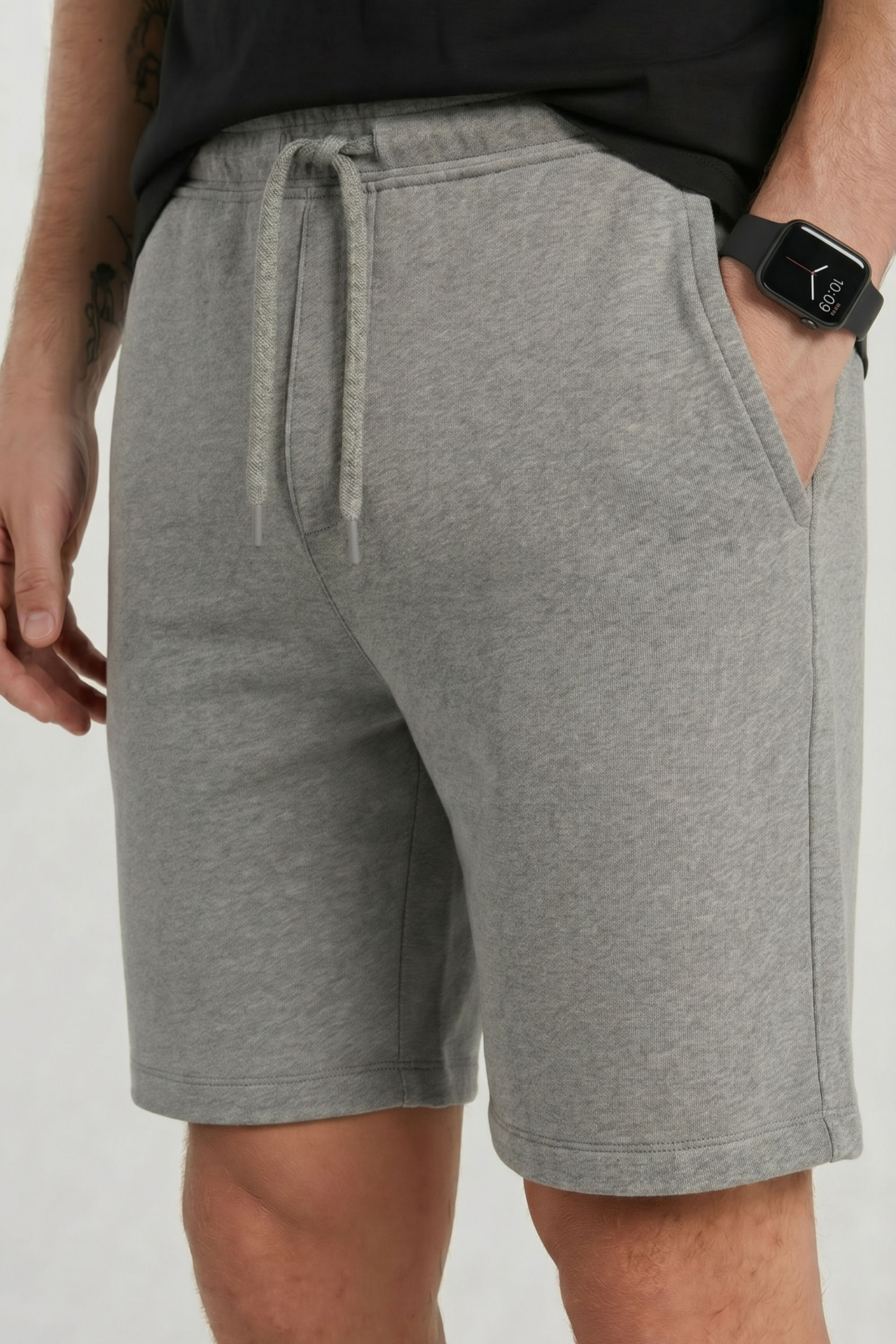 Bermuda Masculina Adulto em Moletom Sem Felpa (Cinza) Just Basic