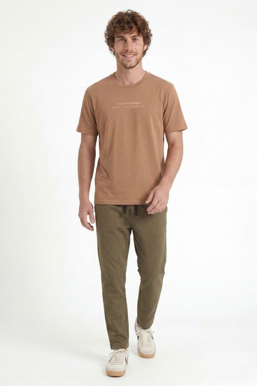 Camiseta Básica Masculina em Meia Malha (Marrom) The Philippines