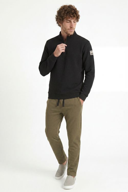 Blusão Masculino em Moletom Matelassê sem Felpa (Preto) The Philippines